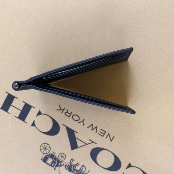 NWT COACH SLIM MONEY CLIP BILLFOLD WALLET IN SIGNATURE CANVAS CY059 QBMI5 - Picture 4 of 8